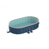 2.8m oval free inflatable garden PVC swimming pool dark blue W2710P337294