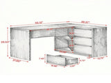 55" L-Shaped Computer Desk with LED Lights, Executive Office Desk with 3 Drawers, Gaming Desk for 88004736