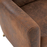 Half Disassembled Single Chair With Gold Feet And Pedals Bronzing Cloth Indoor Leisure Chair Orange 21962356