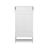 U-Can Hall Tree with 6 Hooks and Hinged Lid, Coat Hanger, Entryway Bench, Storage Bench, 3-in-1 N724P184891K