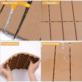 Plastic Interlocking Deck Tiles, 11.8"x11.8", Patio Flooring Outdoor Waterproof All W2882P204155