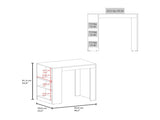 Lacour Kitchen Island, Kitchen Bar Table with 3-Side Shelves, Natural Oak B097P474294