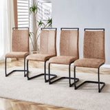 Modern Dining Chairs, Technology cloth High Back Upholstered Side Chair with C-shaped Tube Black W115149179