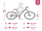 24 Inch 6-Speed Mountain Bike for Kids Boys and Girls W1019P326442