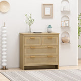 4 Drawers Rattan Cabinet,for Bedroom,Living Room,Dining Room,Hallways,Easy Assembly 57843203