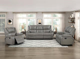 Gray Leather Reclining Sofa Luxury Comfort Upholstered Modern Living Room Furniture 1pc 3-Seater B011P609076