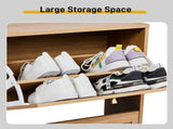2 rows of 4 dump buckets with high feet arched rattan surface shoe cabinet density board with 90680718