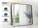 Bathroom Mirror 36"x 24" Wall Mirror with Rectangular Metal Frame, Black 86136403