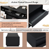 Modern Rectangle Coffee Table with 4 Drawers and 2 Display Shelves, 47.2" Wood Coffee Table with 34248855