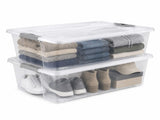 2-Pack 40 Qt Clear Underbed Storage Bins with Lids & Handles, Stackable 70089208