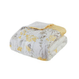 5 Piece Seersucker Comforter Set with Throw Pillows Yellow King/Cal King B035P148357