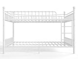 Queen over Queen Metal Bunk Bed with Unique Curved Guardrail Design, Round Tube bunk bed Frame, No 27944966