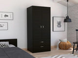 Black Wengue 2-Drawer Armoire B062P202118