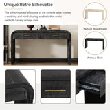 TREXM Unique Retro Silhouette Console Table with Open Style, Two Top Drawers for Entrance, Dinning WF317094AAB