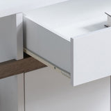 Modernize Kitchen Buffet Organizing Cabinet with 4 Shelves, White & Dark Taupe B107130967