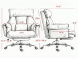Reclining Executive Office Chair with Footrest, High Back Computer Chair with Headrest & Adjustable 29668502