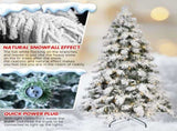 6ft Flocked Scarecrow-Shaped Christmas Tree with 270 Warm White LED Lights, 594 PVC Memory Wire 76273616