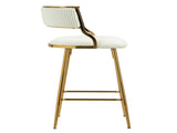 (SET of 2) 26'' Counter height bar stools Corduroy kitchen island counter bar stool with back,golden 25086377