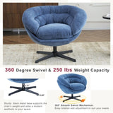 ZNTS Modern Chenille Office Chair, 360&deg; Swivel Accent Chair with Removable Cushion, Round Office Chair, N817P207777N