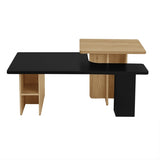 U-Can Set of 2 Nesting Coffees Farmhouse,Rectangle Coffee Living Room,Wood Finish Coffee N724P294661B