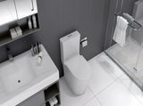 Small Compact One Piece Toilet Dual Flush,23 inch Short Depth for Tiny Bathroom,White W2826P192006