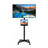 Mobile TV Stand on Wheels, Height Adjustable Tilt Rolling TV Stand with Media Shelf for 23-60 inch 45696785