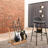 ZNTS Folding Hardwood With Corrugated Metal Guitar Stand for Electric Guitar, Bass, or Acoustic 35910596