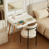 Makeup Vanity Desk with Removable Mirror and Lights, 3 Color Modes & Adjustable Brightness Dressing W760P304981
