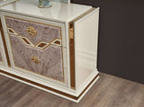 Omari Modern Style 6- Drawer Dresser Made with Wood and Gold Accents in Beige B009P245440