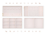 3 Layer Jewelry Box PU Leather Jewelry Organizer Case with Drawer White 50232859