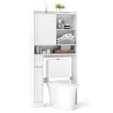 Over-The-Toilet Storage Cabinet - 1 Top Shelf 2 Enclosed Cabinets Toilet Paper Holder, 32048221