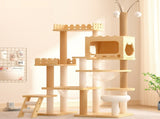 66.9" Modern Cat Tower, Wood Cat Tree Tower for Indoor Cats, Cat Treewith Sisal-Covered Scratching 14348297