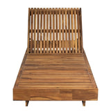Outdoor Chaise Lounge Chair with 6-Position Adjustable Backrest,Acacia solid wood,TEAK COLOR N770P281696T