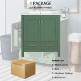 30 Inch Green Bathroom Vanity with Single Sink, Combination Under Counter Sink, Bathroom Storage N729P170521F