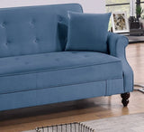Contemporary Living Room Adjustable Blue Burnt-Out Fabric Couch Plush Storage Couch 1pc Futon B011P163902