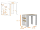 DeSoto Wine Storage Pedestal Kitchen Island White and Macadamia B062103262