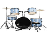 Full Size Adult Drum Set 5-Piece Blue with Bass Drum, two Tom Drum, Snare Drum, Floor Tom, 16" Ride 08283789