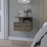 Augusta Floating Nightstand with 2-Tier Shelf and 1-Drawer B128P148657
