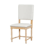 TOPMAX Vintage Traditional 2-Piece Upholstered Dining Chairs with Padded Backs, Natural N717P170411A