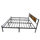 KING Bed Frame with Wood Headboard & Footboard,Metal Platform Queen Size Mattress Foundation Strong W3286P308744