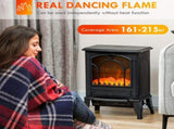 Electric Fireplace Freestanding Stove Heater with Realistic Flame 15.25"x9.5"x22.25" Black 39128660