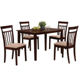 Espresso and Beige 5-piece Dining Set B062P189103