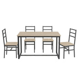Five-piece set table and chair with backrest, industrial style, solid structure W57868874