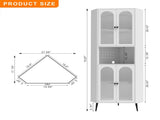 70.87'' Corner Cabinet, Metal Storage Cabinet with Doors and Adjustable Shelves, Corner Organizer W3387P499390