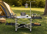 Foldable Aluminum Camping Kitchen Table Heat Resistant Tabletop Detachable Lamper , 4 Foldable Side 19727192