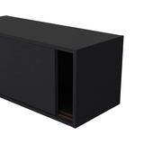 ZNTS Wall Cabinet 13" H, 2 Sliding doors, 1 Shelf, Black B097P250893