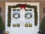 2 Pack 18in Pre-lit Snow Flocked Christmas Wreath, Lighted Artificial Xmas Wreath with 60 Warm 97206067