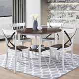 2 Pieces Set Dining Side Chair Rustic Modern Farmhouse Design Retro Design With Metal X Design W2537P211113