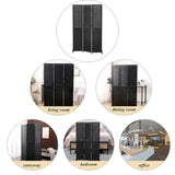 ZNTS 3 Panel Room Divider 6Ft Wood Folding Privacy Screen Black Room Separator Free Standing Wall W1757122143