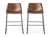 Set of 2 30" Cedric Faux Leather Barstool Vintage Brown 57583.00